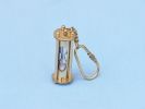 Solid Brass Hour Glass Key Chain 6""