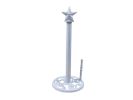 Whitewashed Cast Iron Texas Star Kitchen Paper Towel Holder 16""