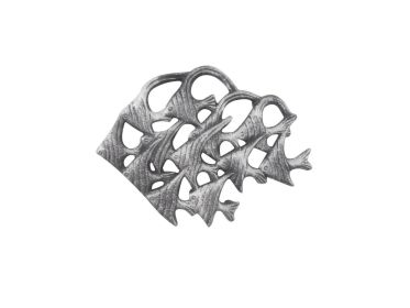 Rustic Silver Cast Iron School of Fish Kitchen Trivet 6.5""