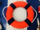 Vibrant Orange Decorative Lifering With Blue Bands 15""