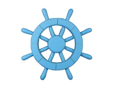 Light Blue Decorative Ship Wheel 12""