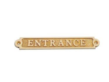 Solid Brass Entrance Sign 6""