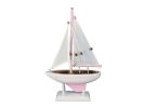 Wooden Pink Pacific Sailer Model Sailboat Decoration 9""