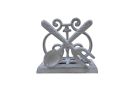 Whitewashed Cast Iron Fork and Spoon Kitchen Napkin Holder 5""