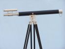 Floor Standing Brushed Nickel With Leather Griffith Astro Telescope 65""