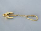 Solid Brass Navy Stockless Anchor Key Chain 5""