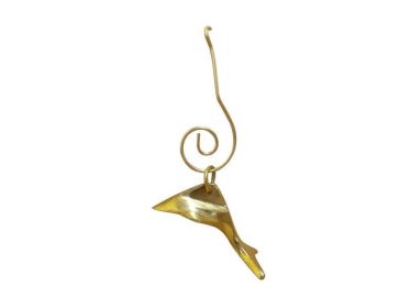 Solid Brass Dolphin Christmas Ornament 3""