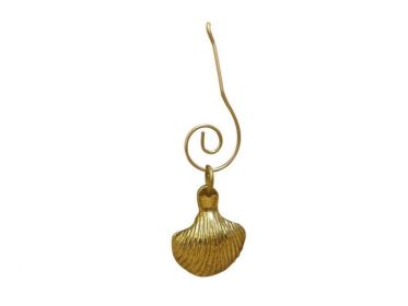 Solid Brass Seashell Christmas Ornament 4""