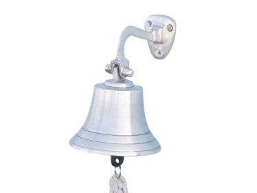 Brushed Nickel Hanging Ship's Bell 6""