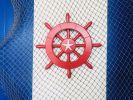 Red Decorative Ship Wheel With Starfish 12""