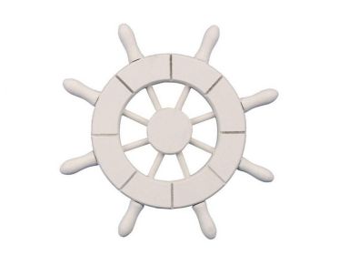 White Decorative Ship Wheel 6""