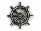 Antique Silver Cast Iron Ship Wheel Bottle Opener 3.75""