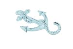 Dark Blue Whitewashed Cast Iron Anchor Hook 5""