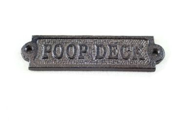 Cast Iron Poop Deck Sign 6""