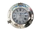 Chrome Decorative Ship Porthole Clock 12""