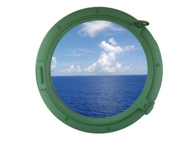 Seafoam Green Decorative Ship Porthole Window 24""