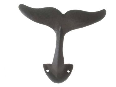 Cast Iron Decorative Whale Tail Hook 5""