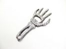 Rustic Silver Cast Iron Skeleton Hand Bottle Opener 7""