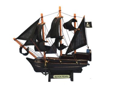 Wooden Black Pearl Pirates of the Caribbean Model Pirate Ship 7""