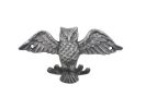 Rustic Silver Cast Iron Flying Owl Decorative Metal Talons Wall Hooks 6""