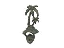 Antique Seaworn Bronze Cast Iron Wall Mounted Palmtree Bottle Opener 6""