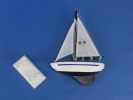 Wooden Blue Pacific Sailer Model Sailboat Decoration 9""