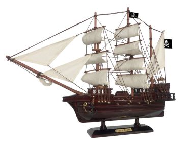 Wooden Captain Hook's Jolly Roger from Peter Pan White Sails Pirate Ship Model 20""