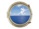 Gold Finish Decorative Ship Porthole Window 24""