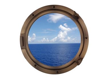 Bronzed Decorative Ship Porthole Window 24""