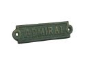 Antique Seaworn Bronze Cast Iron Admiral Sign 6""