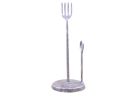 Rustic Silver Cast Iron Fork and Spoon Kitchen Paper Towel Holder 15""