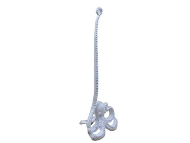 Whitewashed Cast Iron Octopus Bathroom Extra Toilet Paper Stand 19""