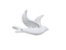 Whitewashed Cast Iron Flying Bird Decorative Metal Wing Wall Hook 5.5""