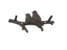 Cast Iron Birds on Branch Decorative Metal Wall Hooks 8""