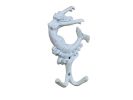 Whitewashed Cast Iron Mermaid Key Hook 6""