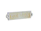 Antique White Cast Iron Poop Deck Sign 6""