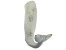 Whitewashed Cast Iron Whale Hook 6""