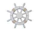 Rustic White Decorative Ship Wheel 12""