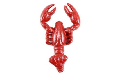 Rustic Red Cast Iron Decorative Wall Mounted Lobster Hook 5""