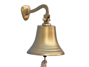 Antique Brass Hanging Ship's Bell 11""