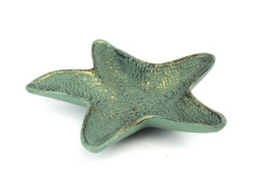 Antique Bronze Cast Iron Starfish Decorative Bowl 8""