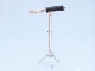 Chrome with Leather Telescope on Stand 17""