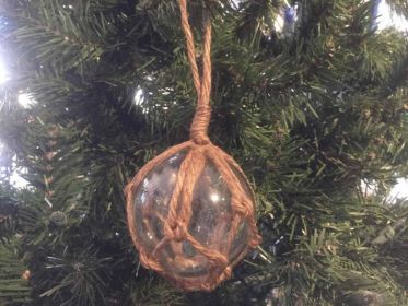 Clear Japanese Glass Ball Fishing Float Decoration Christmas Ornament 3""