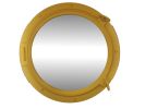 Yellow Decorative Ship Porthole Mirror 24""