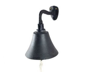 Rustic Black Cast Iron Hanging Ship's Bell 6""