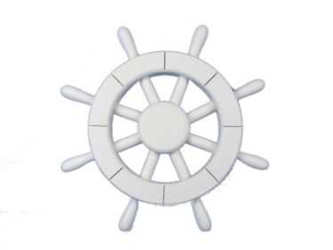 White Decorative Ship Wheel 12""