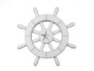 White Decorative Ship Wheel With Starfish 12""