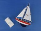 Wooden USA Sailer Model Sailboat Decoration 9""