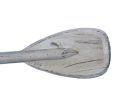 Wooden Rustic Whitewashed Decorative Rowing Boat Paddle with Hooks 24&quot;