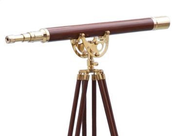 Floor Standing Brass/Wood Anchormaster Telescope 65""